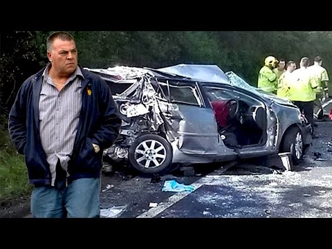 سائق شاحنة يغلبه النعاس فيحطم السيارات كالدومينو