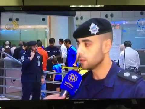 بالفيديو شاهد لحظة تعرض رئيس أمن مطار الكويت لأزمة صحية على الهواء