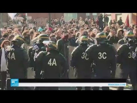 بالفيديو شاهد مظاهرة في باريس ضد قانون العمل وسط إجراءات أمنية مشددة