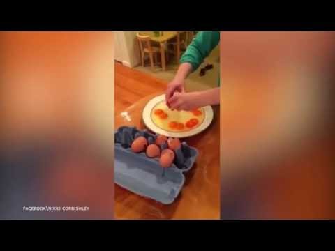 شاهد مفاجأة غير متوقعة داخل بيض اشترته امرأة