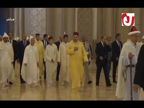 بالفيديو لحظة وصول الملك محمد السادس الى مسجد الحسن الثاني في الدار البيضاء