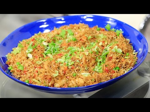 بالفيديو شاهد طريقة عمل ارز صيني بالجمبري