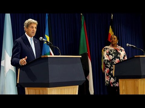 بالفيديو جون كيري يتوجه الى كينيا لبحث مسألة جنوب السودان