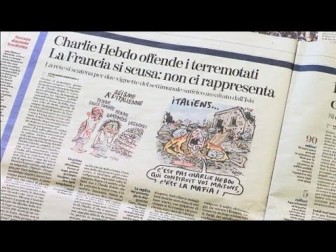 شاهد موجة غضب بسبب نشر شارلي إيبدو رسمًا لضحايا زلزال إيطاليا