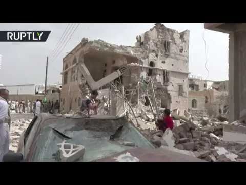 بالفيديو عشرات الغارات للتحالف العربي على العاصمة اليمنية صنعاء