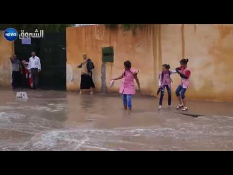 بالفيديو أمطار طوفانية تغرق مدن الجزائر