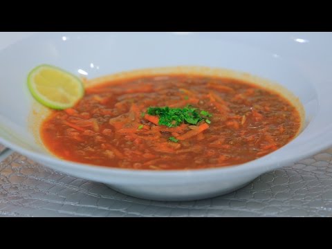 شوربة عدس بالطماطم والزنجبيل