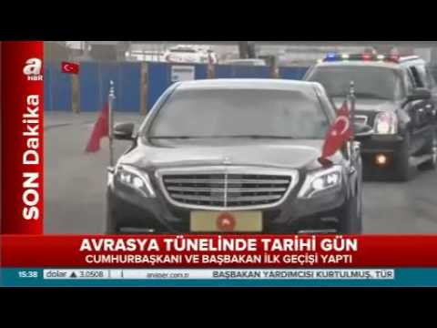 بالفيديو أردوغان يفوز بلقب أول من يقود سيارته في نفق أوراسيا