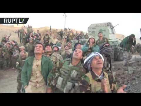 بالفيديو قوات البيشمركة تسقط طائرة من دون طيار لتنظيم داعش