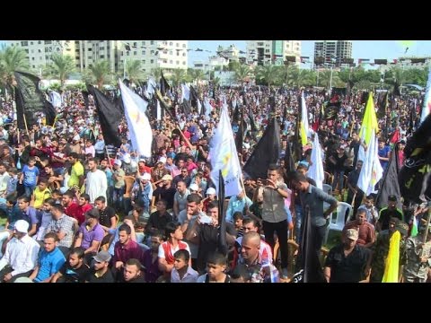 شاهد الآلاف يحيون ذكرى انطلاقة حركة الجهاد الاسلامي في غزة