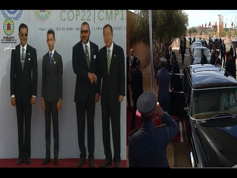 شاهد لحظة وصول الملك محمد السادس إلى مؤتمر كوب 22
