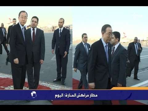 شاهد استقبال بان كي مون في مطار مراكش