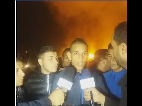 شاهد الحريق المهول الذي شب في دوار الغفلة  التابعة للدار البيضاء