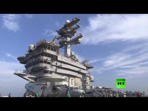 شاهد فيديو من متن سفينة uss dwight d eisenhower الأميركية