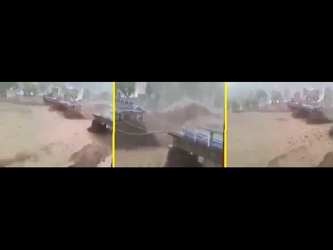 شاهد سقوط قنطرة أوريكا بفعل الأمطار