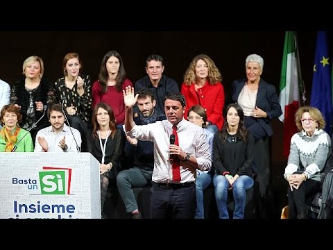شاهد احتجاجات في روما ضد حكومة رينزي