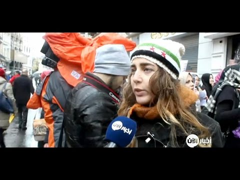 بالفيديو اعتصام أمام القنصلية الروسية في اسطنبول تضامنا مع حلب