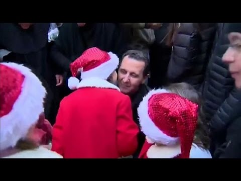 الرئيس بشار الأسد يظهر في احتفال لعيد الميلاد
