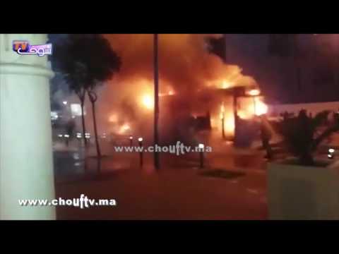 شاهد لحظة احتراق الأتوبيس في شارع أنفا