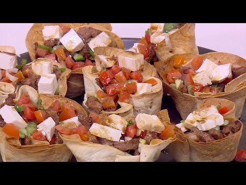 شهد طريقة إعداد أكواب التورتيلا باللحم