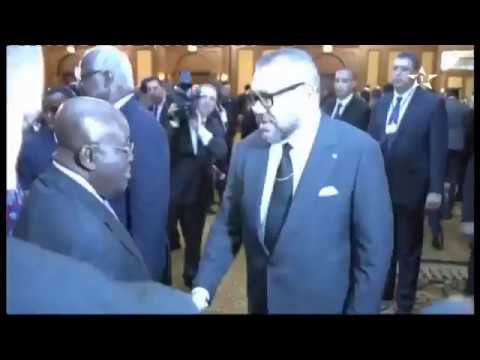 شاهد الملك محمد السادس يستقبل قادة الدول الأفريقية