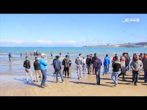بالفيديو مشاهد من عملية الصيد التقليدي في شواطئ طنجة