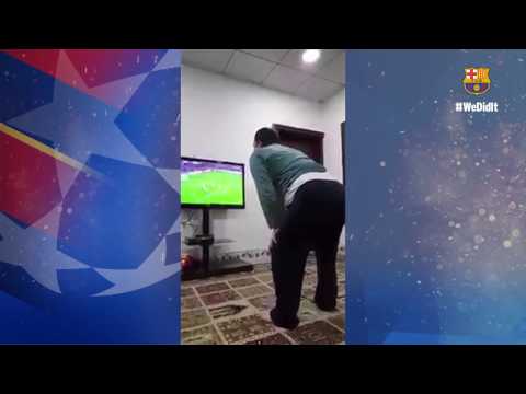 لحظات مجنونة ترصد رد فعل الجماهير بهدف برشلونة القاتل