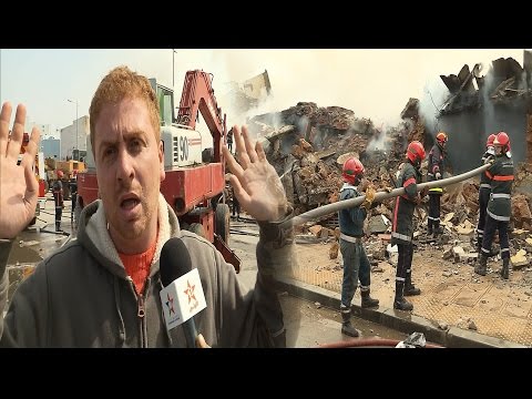 بالفيديو اندلاع حريق هائل في مستودع للخشب في حي سيدي موسى في سلا