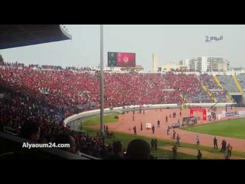 شاهد  جماهير الوداد تشعل مدرجات الملعب