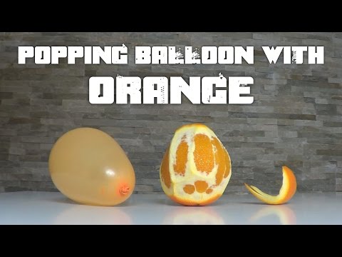 طريقة تفجير بالون باستخدام قشر البرتقال
