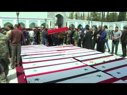 تشييع العشرات من قتلى الفوعة وكفريا قرب دمشق