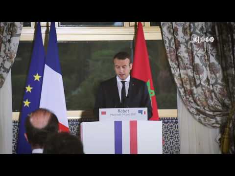 شاهد  ما قاله الرئيس الفرنسي بعد لقائه الملك محمد السادس