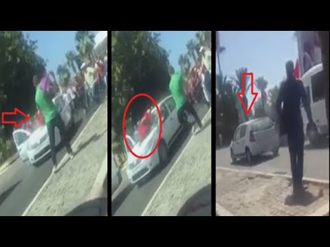 شاهد شاب مغربي يدهس فتاة بسيارته في الدار البيضاء