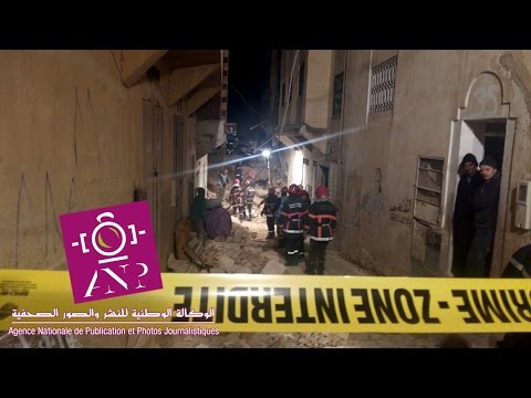شاهد انهيار منزلين في مدينة فاس المغربية