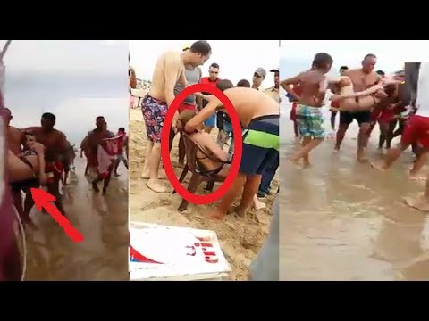 شاهد إنقاذ بنت من الغرق في البحر