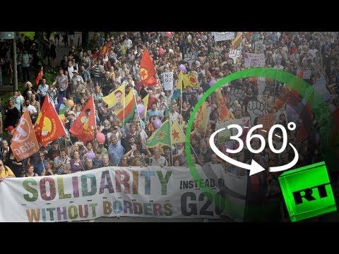 احتجاجات على قمة g20 في هامبورغ الألمانية