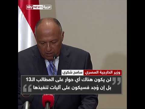 شاهد وزير الخارجية المصري ينفي وجود حوار على المطالب الـ13
