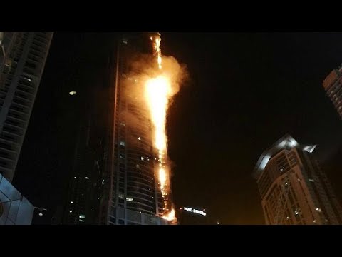 حريق جديد في برج الشعلة في دبي