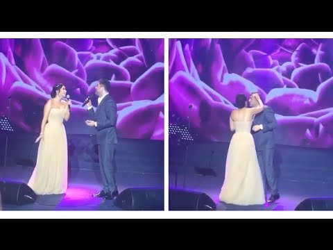 شيرين تغازل وائل كفوري وتحرجه أمام الجمهور