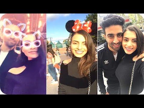 كارمن سليمان وزوجها مصطفى جاد في ديزني لاند