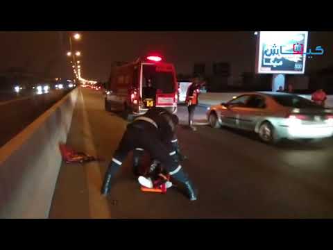 شاهد حادثة مروعة لرجل مخمور في الدار البيضاء