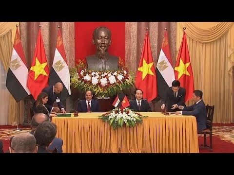 شاهد عبدالفتاح السيسي أول رئيس مصري يزور هانوي
