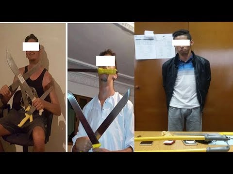 بالفيديو  أمن العيون يوقف شابًا نشر صورًا له حاملاً أسلحة بيضاء
