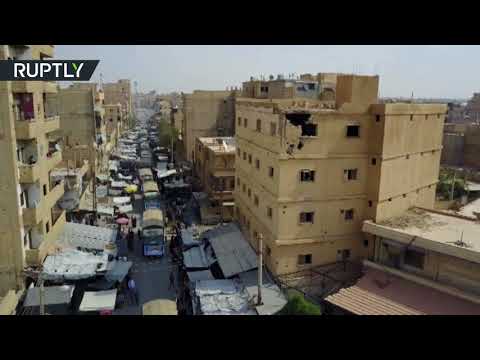 شاهد لحظة وصول المساعدات الإنسانية من إيران إلى دير الزور