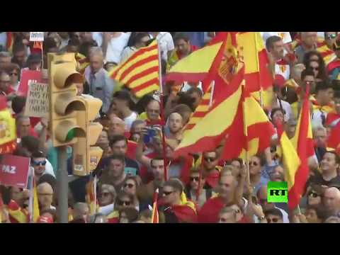 مظاهرات في برشلونة لأنصار وحدة إسبانيا
