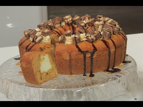 شاهد طريقة إعداد كيكة الكراميل محشية تشيز كيك