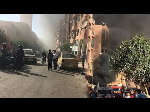 شاهد اندلاع حريق بمحل مفروشات منزلية في مراكش