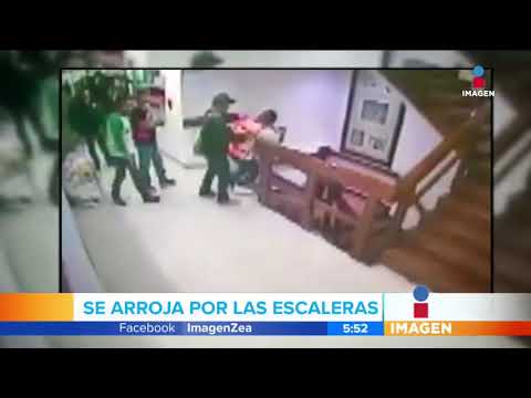 مجرم يقفز هربا من ضابط شرطة