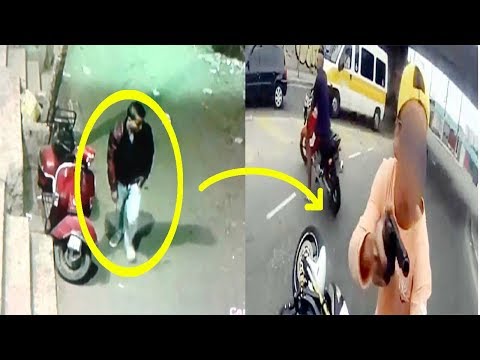 شاهد مهاجر مغربي يستعمل مسدسًا لسرقة ساندوتش