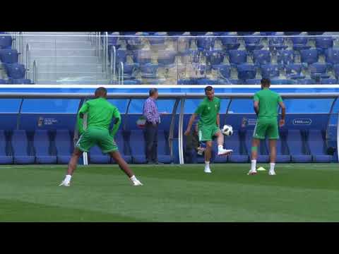 الأسود يخوضون آخر حصة تدريبية قبل مواجهة إيران